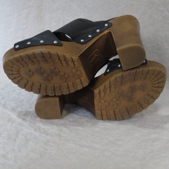 KORKS Kristian Leather Platform Slingback Sandal SIZE 8 Black - Picture 11 of 11